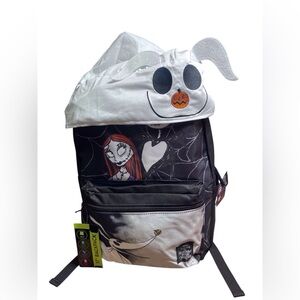 Disney The Nightmare Before Christmas Hooded 17” Backpack Jack And Sally NEW
